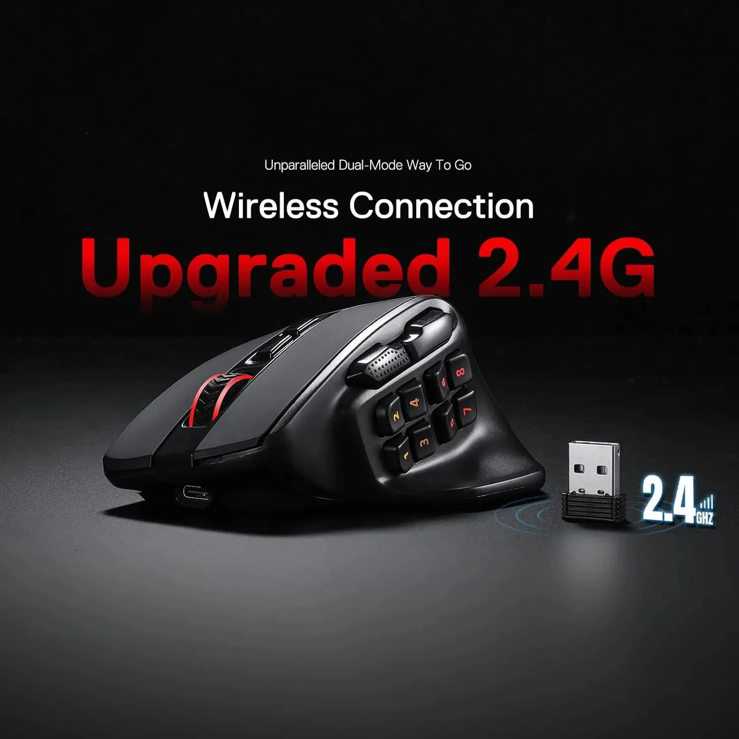 Redragon Aatrox M811 Pro Wireless MMO Mouse: With 10 Side Macro Buttons and RGB Lighting