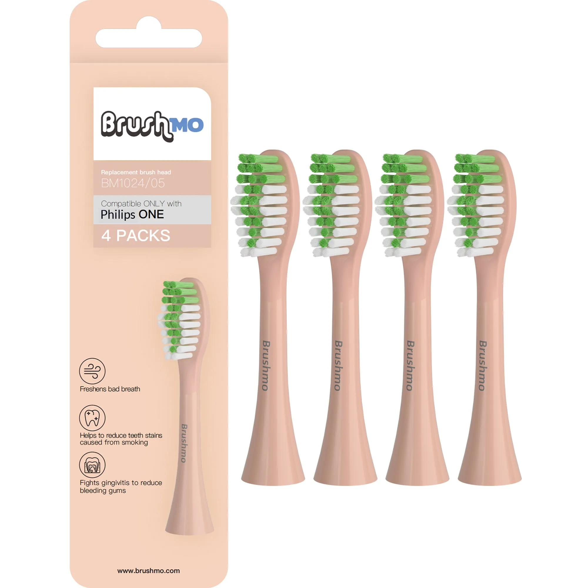 Replacement Toothbrush Heads Compatible for Philips One, 4 Pack Shimmer