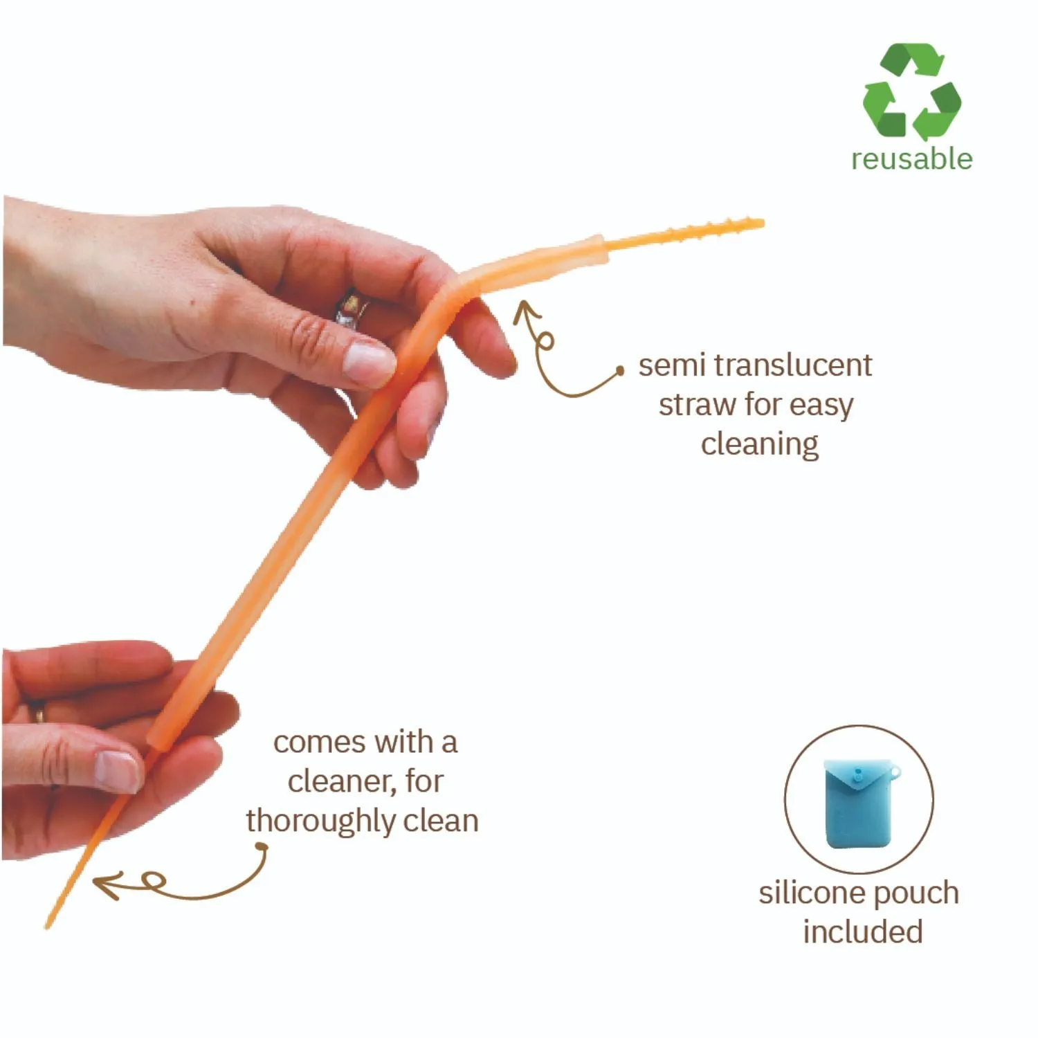 Reusable Silicone Straw Travel Set