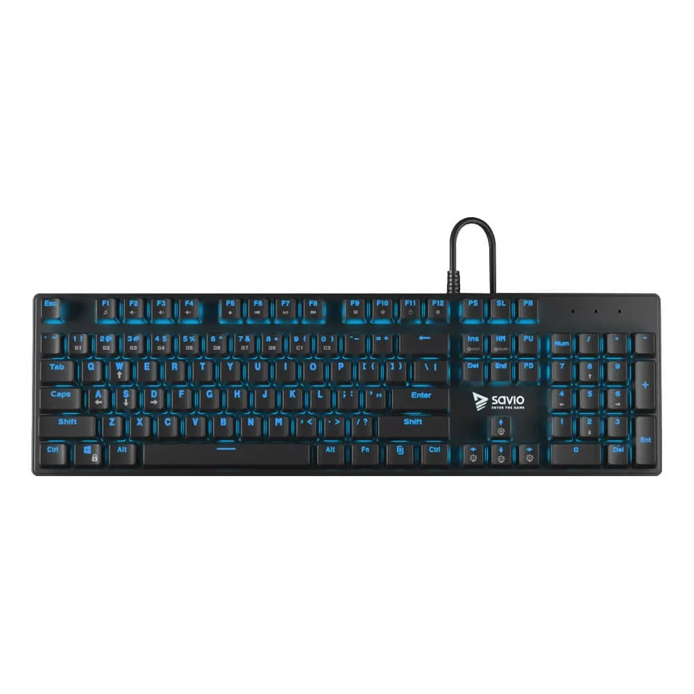 Savio Tempest Rx Full Keyboard Outemu Blue Usb Qwerty Us Black, Blue