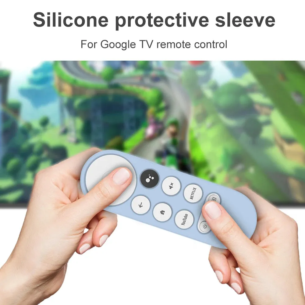 Silicone Case For Google Chromecast with Google TV 2020 Voice Remote, Anti Slip Protective Case Holder Skin Shockproof Bumper Cover Sleeve  - White