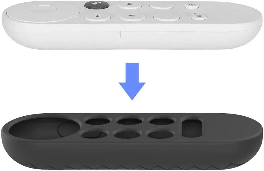 Silicone Case For Google Chromecast with Google TV 2020 Voice Remote, Anti Slip Protective Case Holder Skin Shockproof Bumper Cover Sleeve  - White