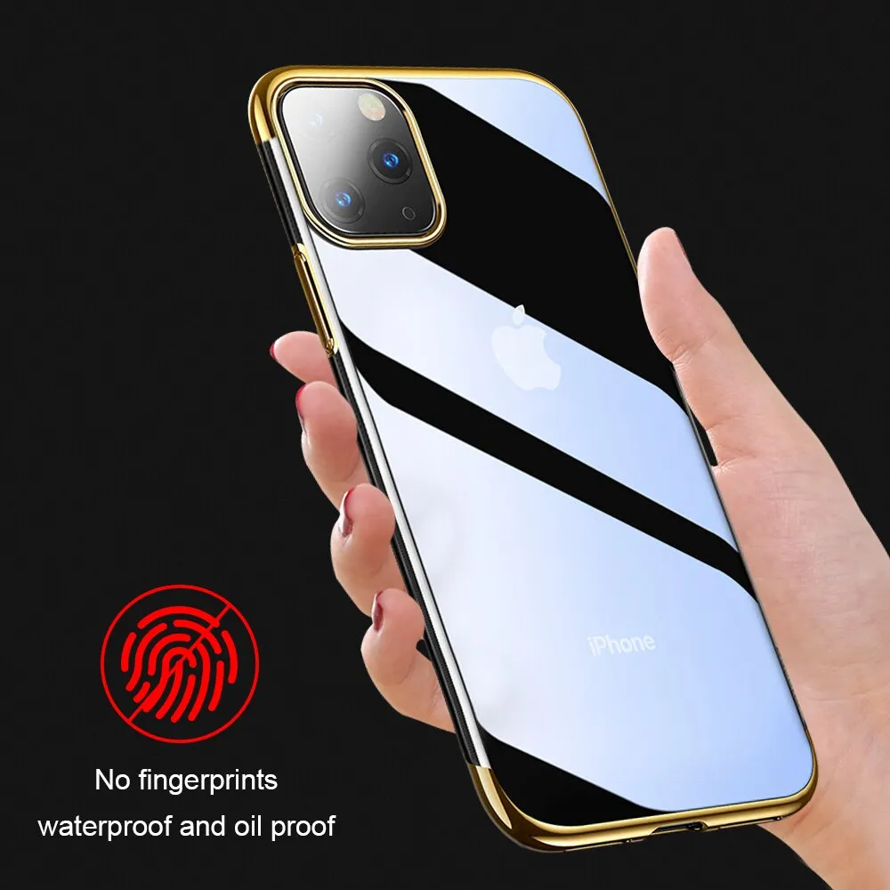 Silicone Case for iPhone 11 Pro Max Transparent Soft TPU Plating Cover for iPhone 11 5.8inch 6.1inch 6.5inch 2019 Phone Case