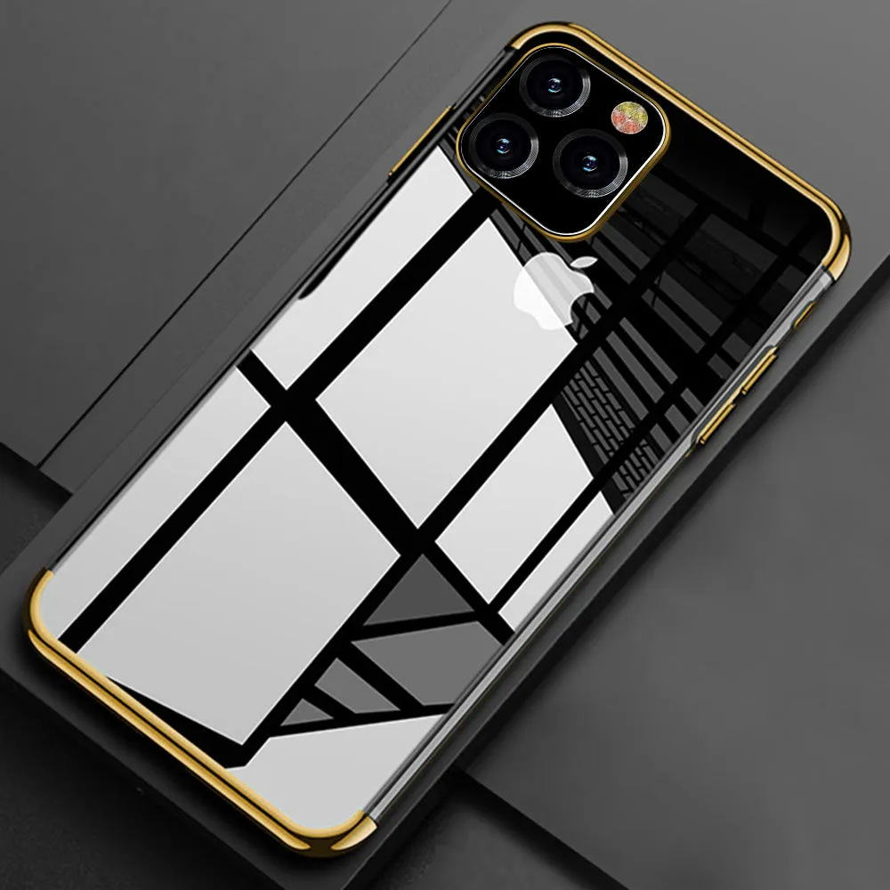 Silicone Case for iPhone 11 Pro Max Transparent Soft TPU Plating Cover for iPhone 11 5.8inch 6.1inch 6.5inch 2019 Phone Case