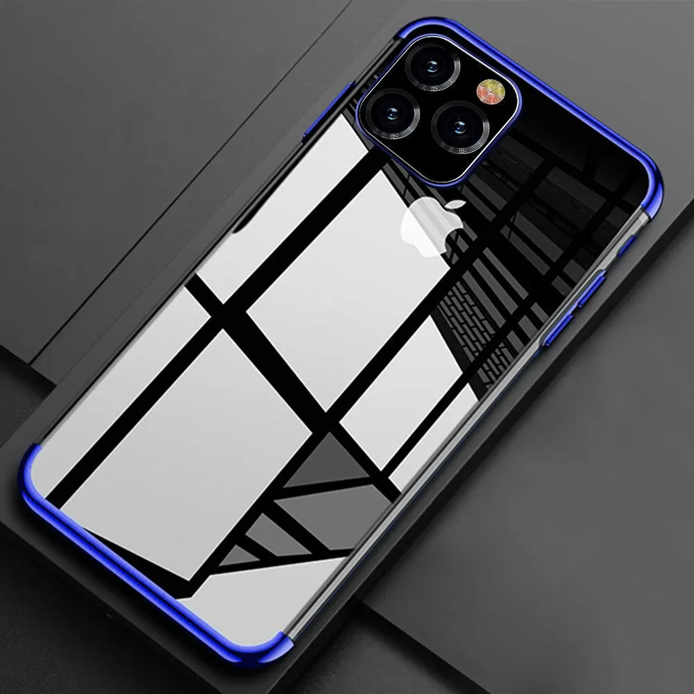 Silicone Case for iPhone 11 Pro Max Transparent Soft TPU Plating Cover for iPhone 11 5.8inch 6.1inch 6.5inch 2019 Phone Case