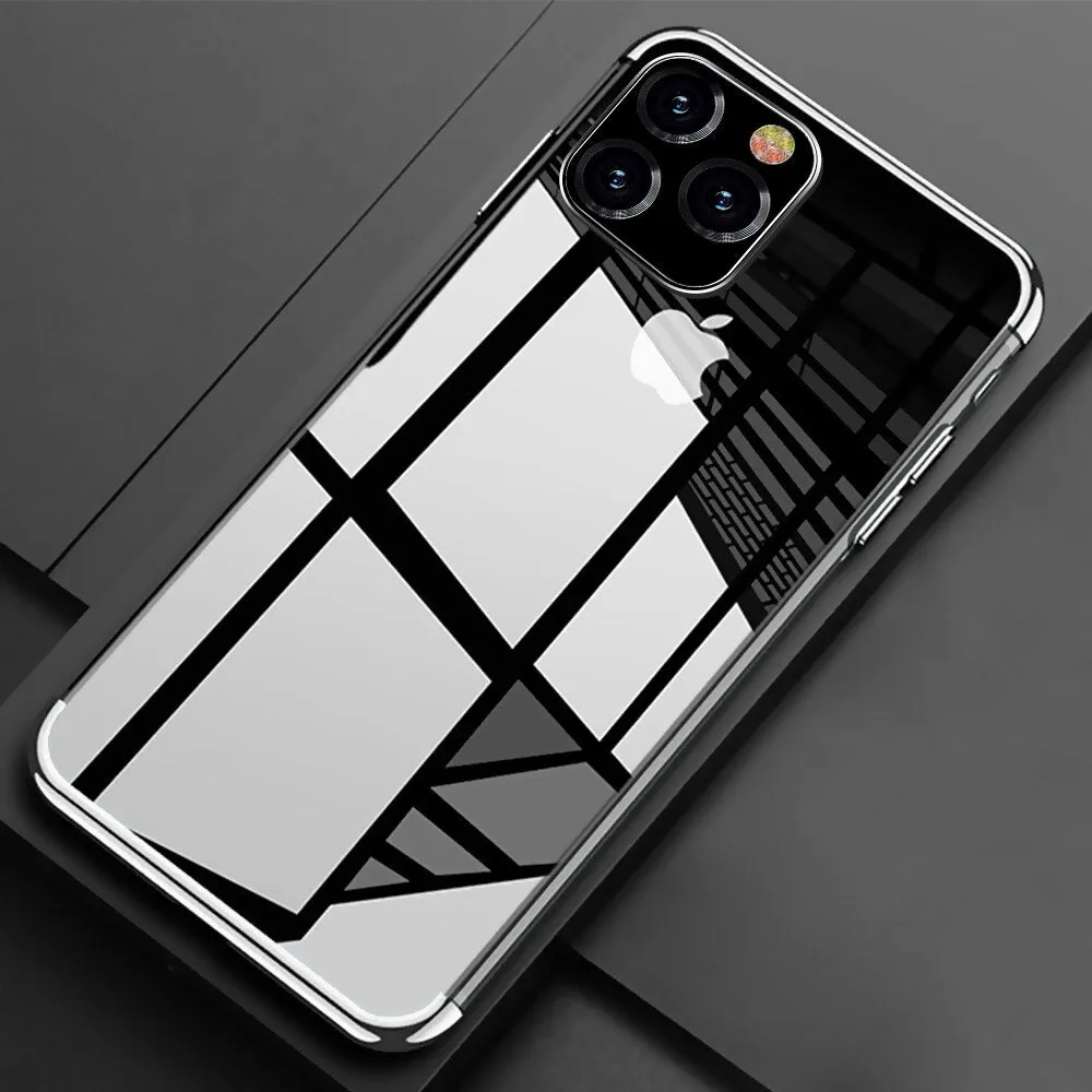 Silicone Case for iPhone 11 Pro Max Transparent Soft TPU Plating Cover for iPhone 11 5.8inch 6.1inch 6.5inch 2019 Phone Case