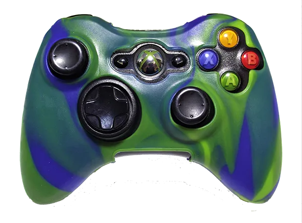 Silicone Cover For XBOX 360 Controller Skin Case Blue/Green Swirls