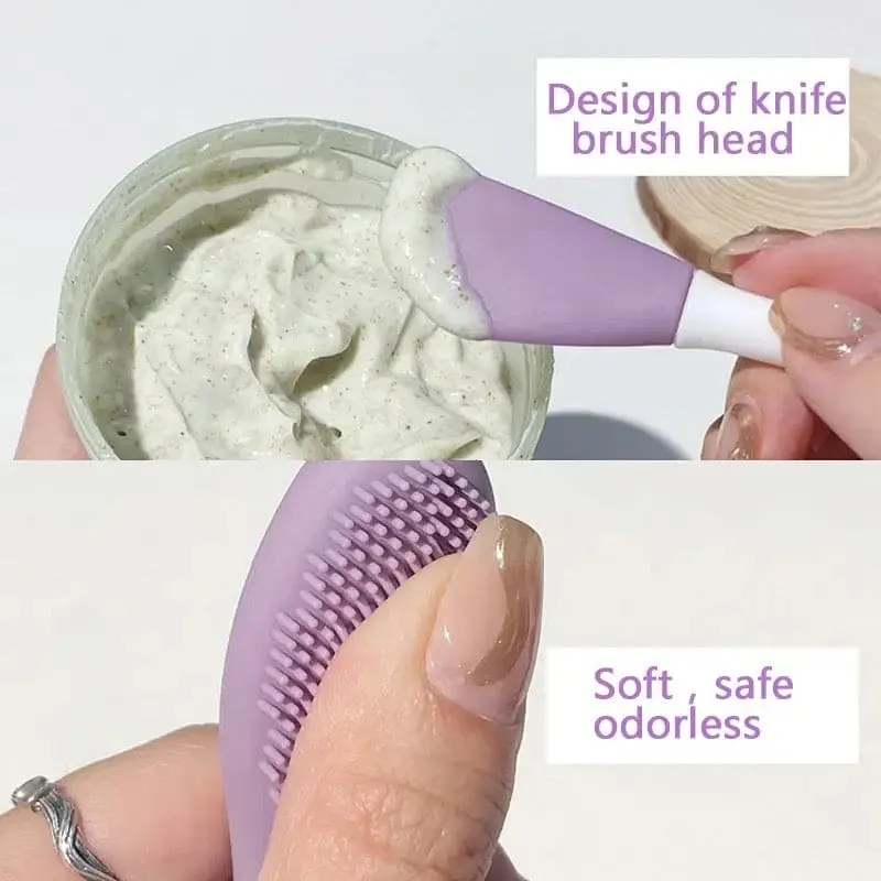 Silicone Double Headed Facial Brush Skincare Cream Brush