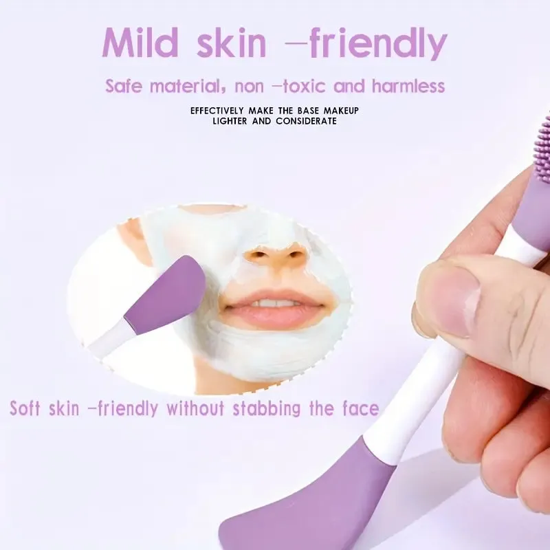 Silicone Double Headed Facial Brush Skincare Cream Brush