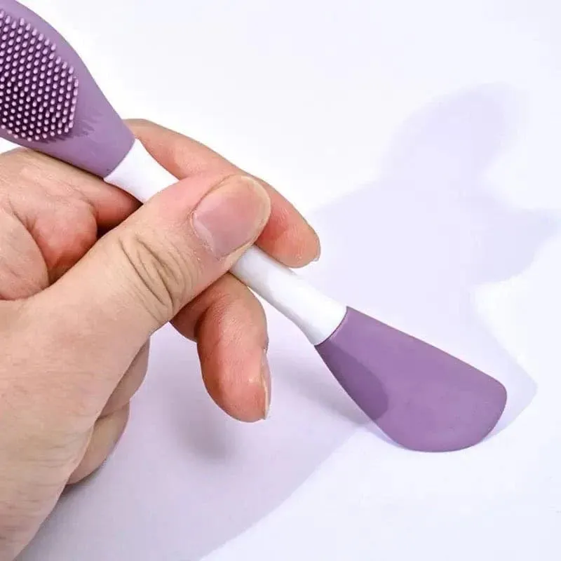 Silicone Double Headed Facial Brush Skincare Cream Brush