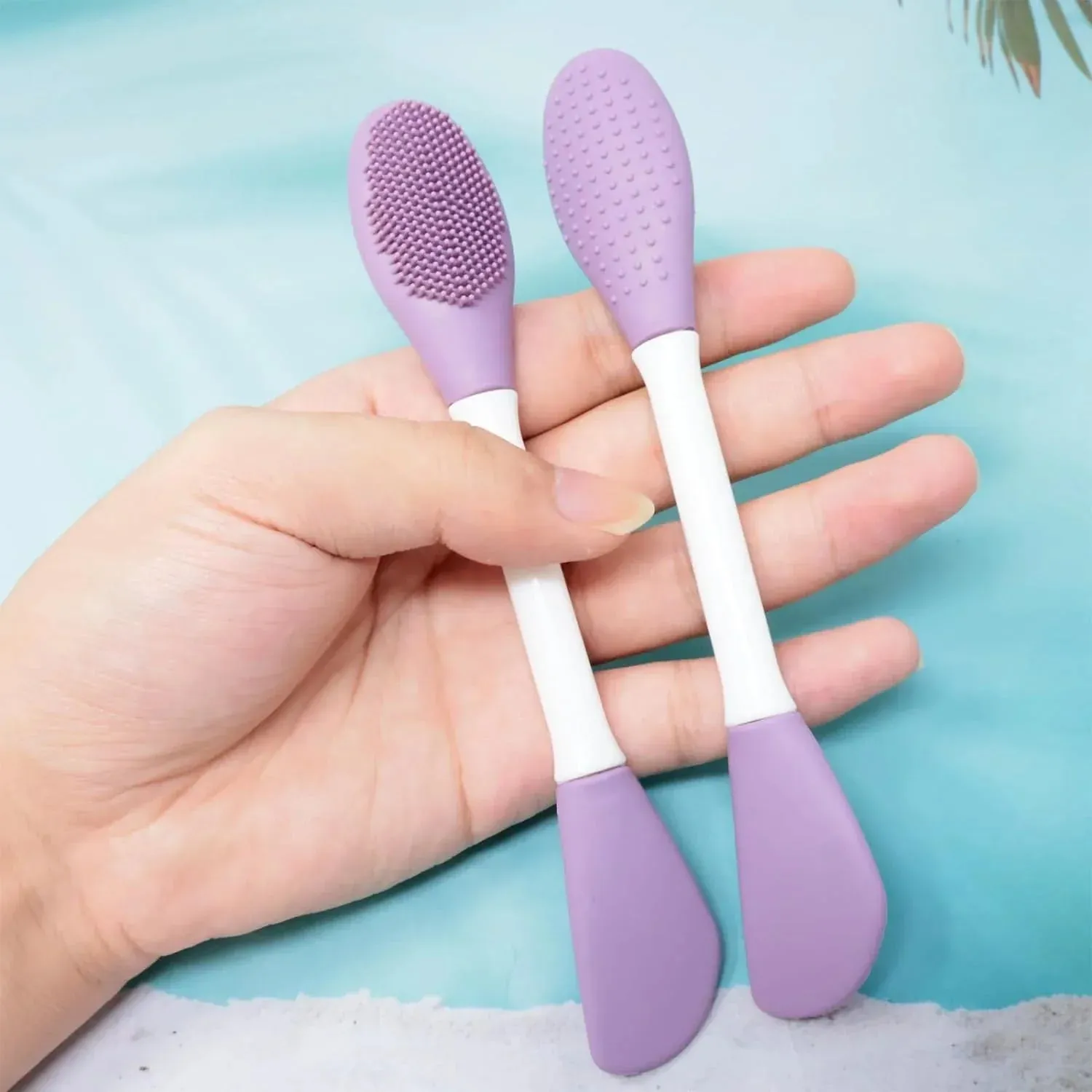 Silicone Double Headed Facial Brush Skincare Cream Brush