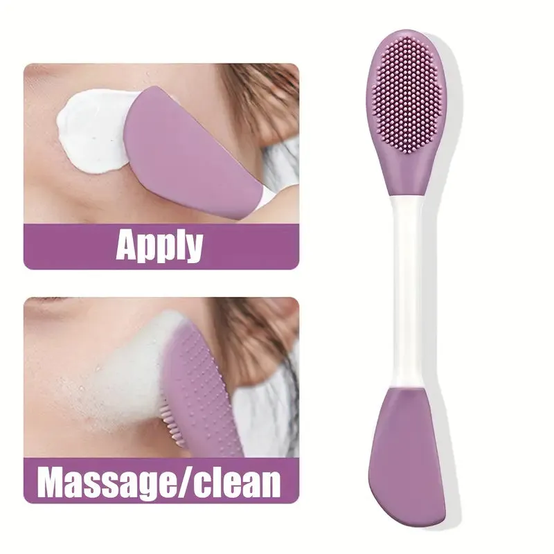 Silicone Double Headed Facial Brush Skincare Cream Brush