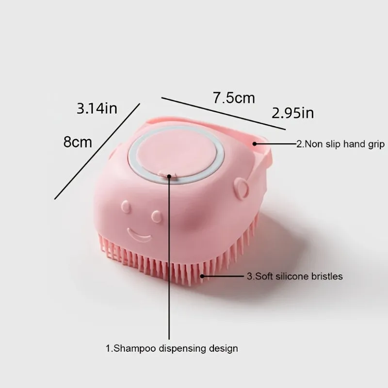 Silicone Pet Brush Massaging Cleansing and Dispensing Shower Gel