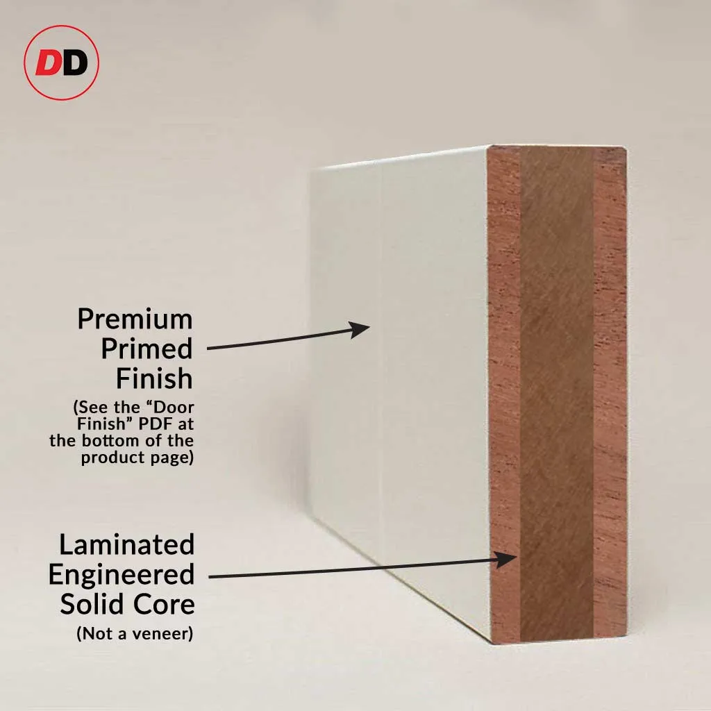 Single Sliding Door & Premium Wall Track - Eco-Urban® Queensland 7 Pane Door DD6424SG Frosted Glass - 6 Colour Options