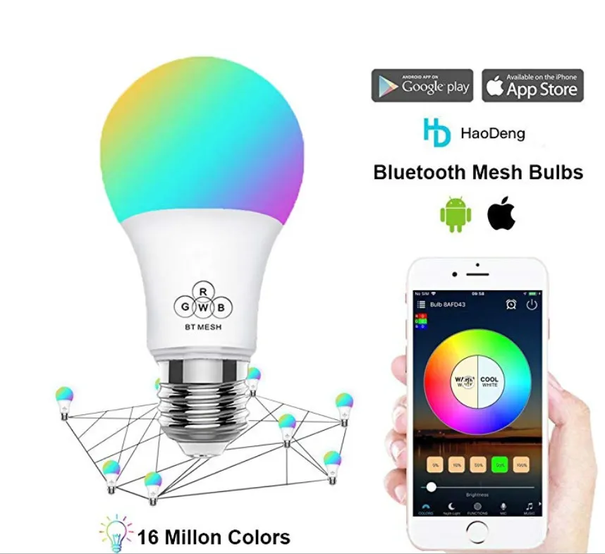 Smart Wi-Fi Light Bulb That Changes Colors According to The Music Rhythm and Flash Effects