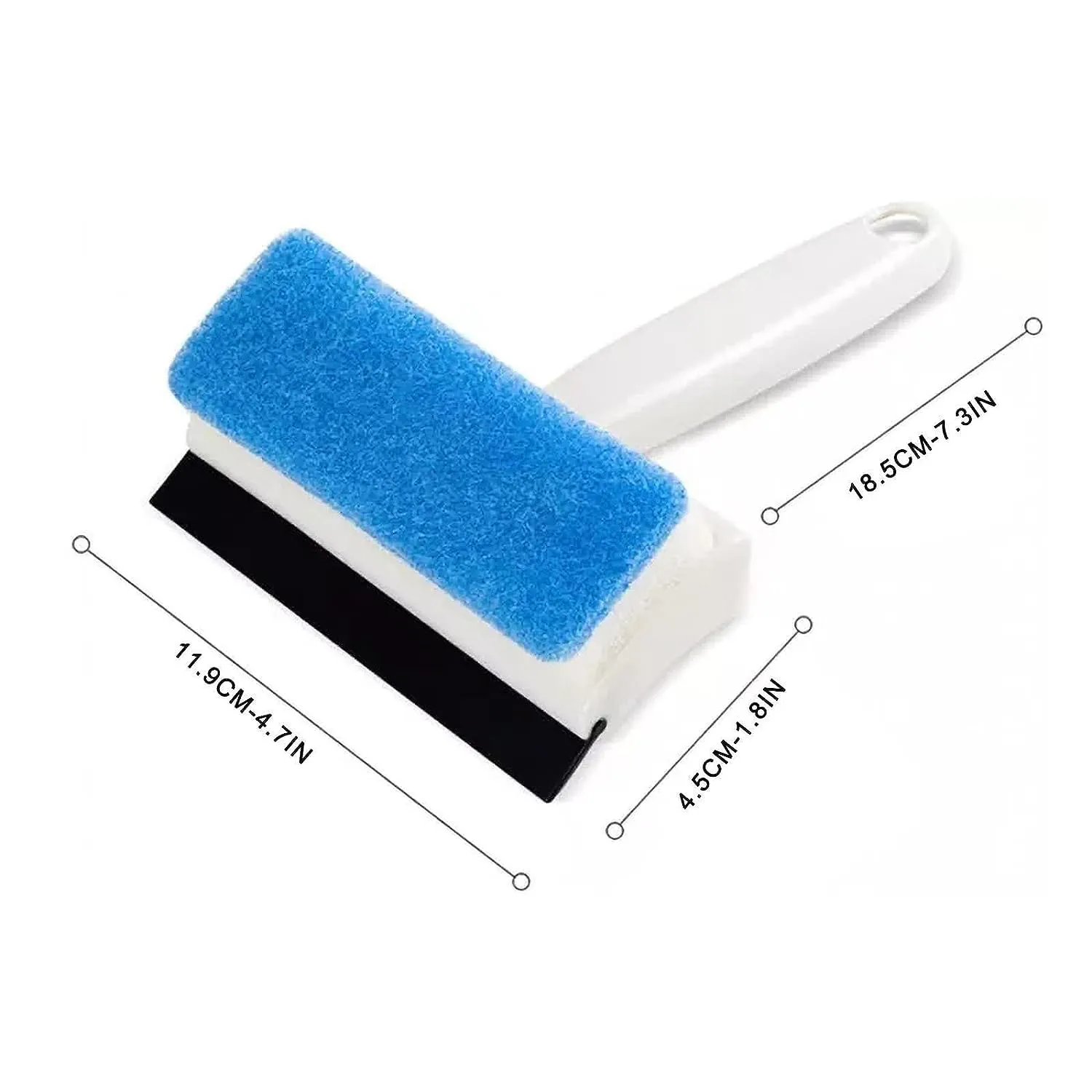 Stanley 2-in-1 Multi-Purpose Glass Cleaning Squeegee Wiper for Shower Door, Car Windshield, and Glass Window - Window Cleaner Windshield Cleaning Sponge and Rubber Squeegee (2in1GlassCleaningBrush)