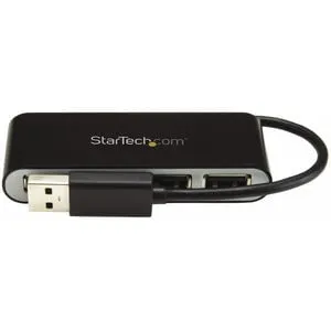 StarTech.com 4 Port Portable USB 2.0 Hub w/ Built-in Cable - 4 Port USB Hub - USB - External - 4 USB Port(s) - 4 USB 2.0 Port(s) - PC, Mac, Linux - TAA Compliant