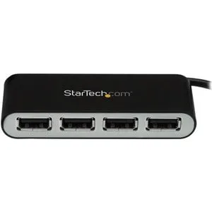 StarTech.com 4 Port Portable USB 2.0 Hub w/ Built-in Cable - 4 Port USB Hub - USB - External - 4 USB Port(s) - 4 USB 2.0 Port(s) - PC, Mac, Linux - TAA Compliant