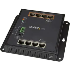 StarTech.com Industrial 8 Port Gigabit PoE Switch - 4 x PoE  30W - Power Over Ethernet GbE Layer/L2 Managed Network Switch -40C to  75C