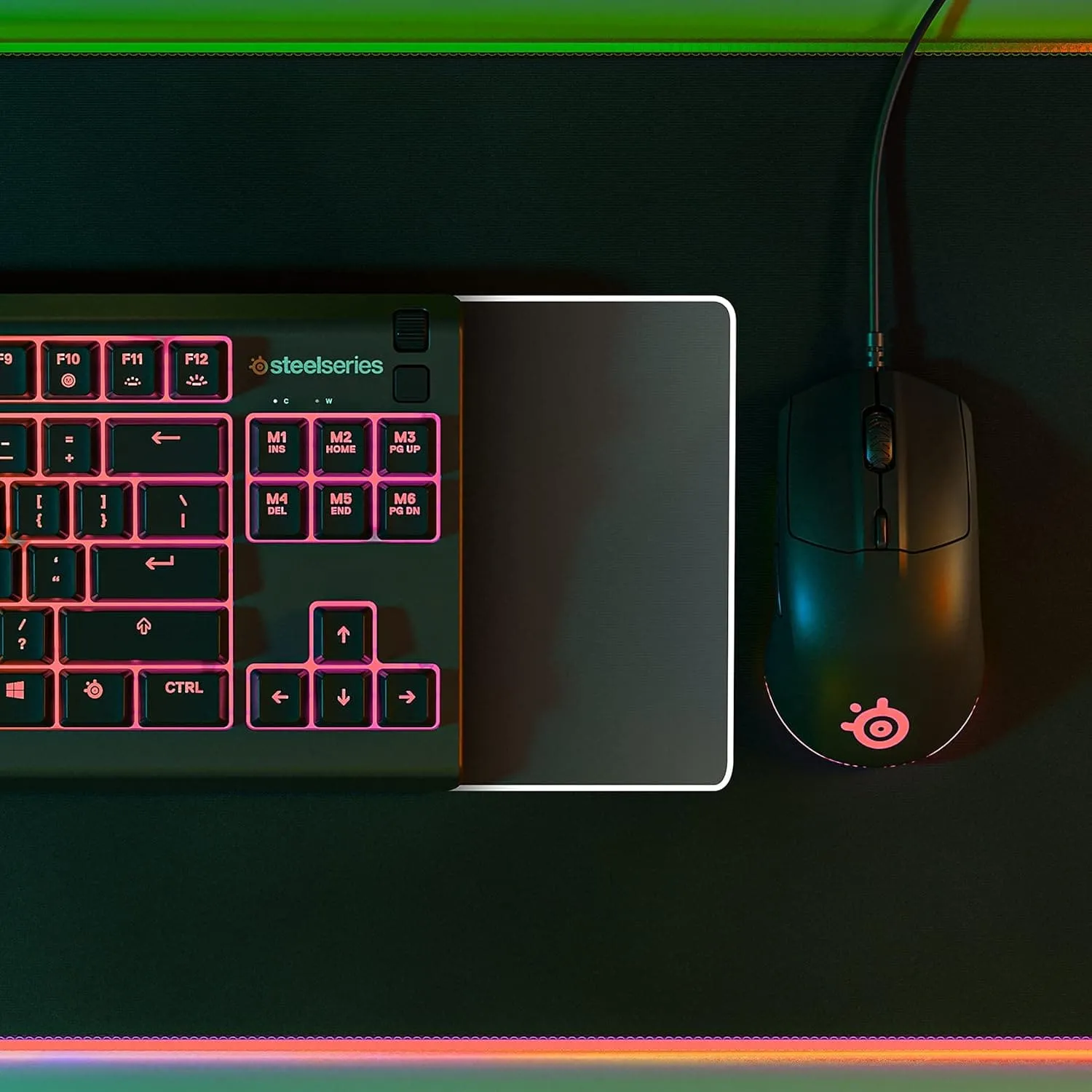 SteelSeries Apex 3 TKL - RGB Gaming Keyboard - Tenkeyless Compact Esports Form Factor - 8-Zone RGB Illumination - IP32 Water & Dust Resistant - English QWERTY Layout