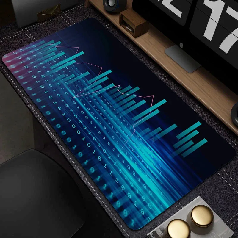 Stock Market Candle Chart Mouse Mat Gaming Keyboard Mat Large Non-Slip Mouse Pad Gamer HD Print Mousepad Game Rubber Accessories