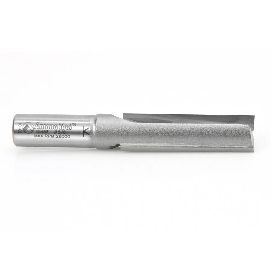 Straight Plunge Router Bit | 2 Flute | 5⁄8 Dia x 2" x 1⁄2 Shank | 45433 | 738685854334