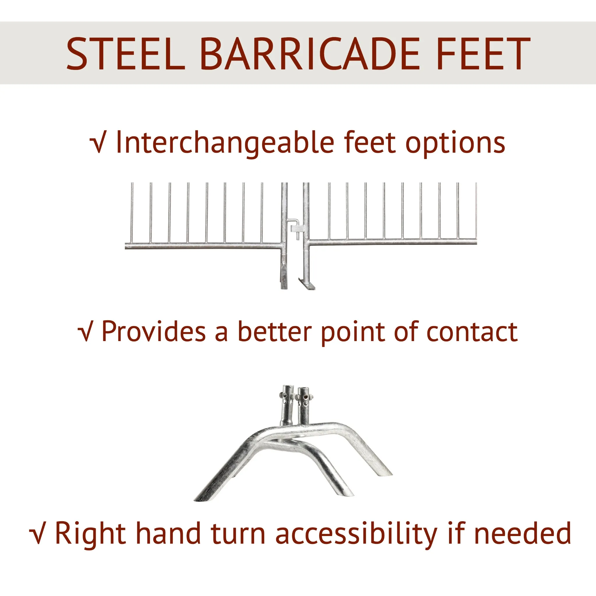 *SUPER BUY* Pack of (20) Heavy Duty Interlocking Steel Barricades, 8.5 Ft.