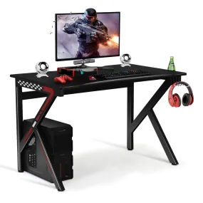 Tangkula Computer Desk Gaming Desk, E-Sports Gaming Workstation with Cup Holder & Headphone Holder