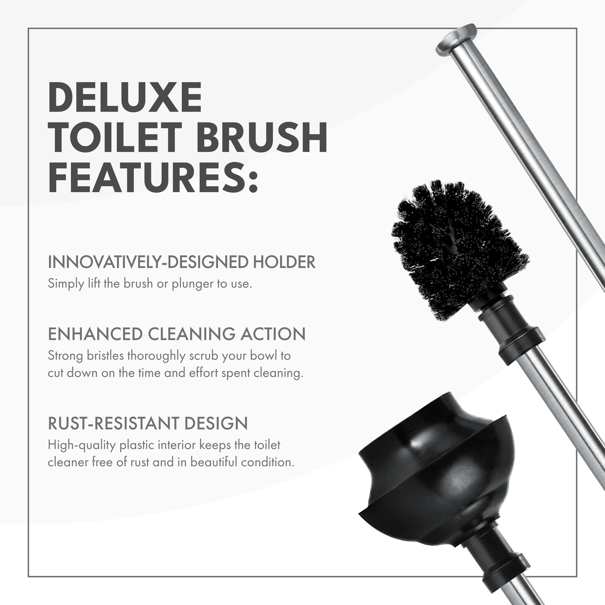 Toilet Brush and Plunger Set