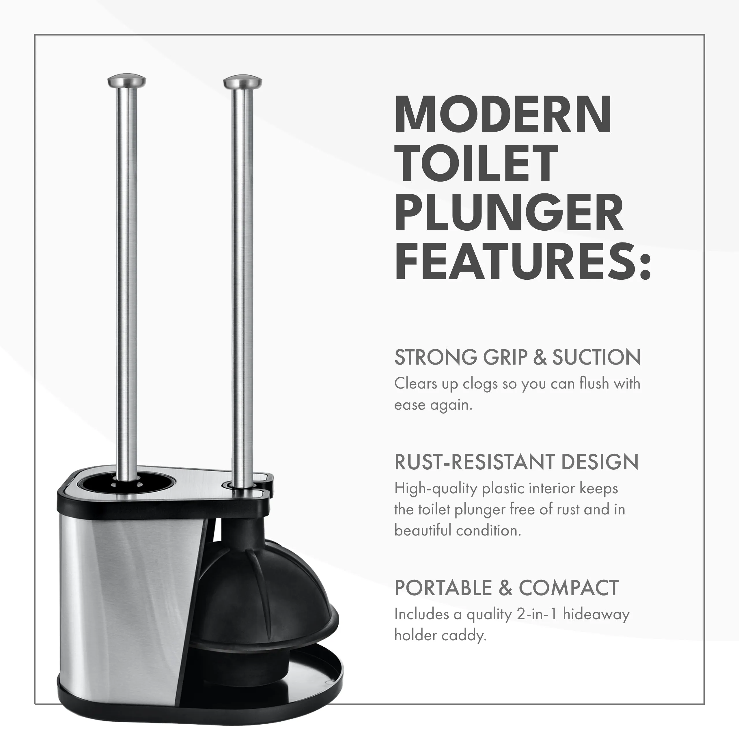 Toilet Brush and Plunger Set