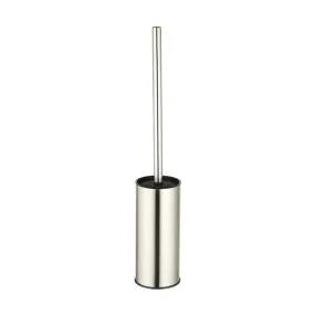 Toilet Brush Holder Brushed Nickel, Stainless Steel 304 Brushed Nickel Round Freestanding Toilet Bowl Brush and Holder for Bathroom