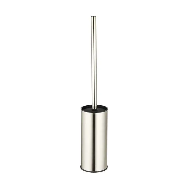 Toilet Brush Holder Brushed Nickel, Stainless Steel 304 Brushed Nickel Round Freestanding Toilet Bowl Brush and Holder for Bathroom