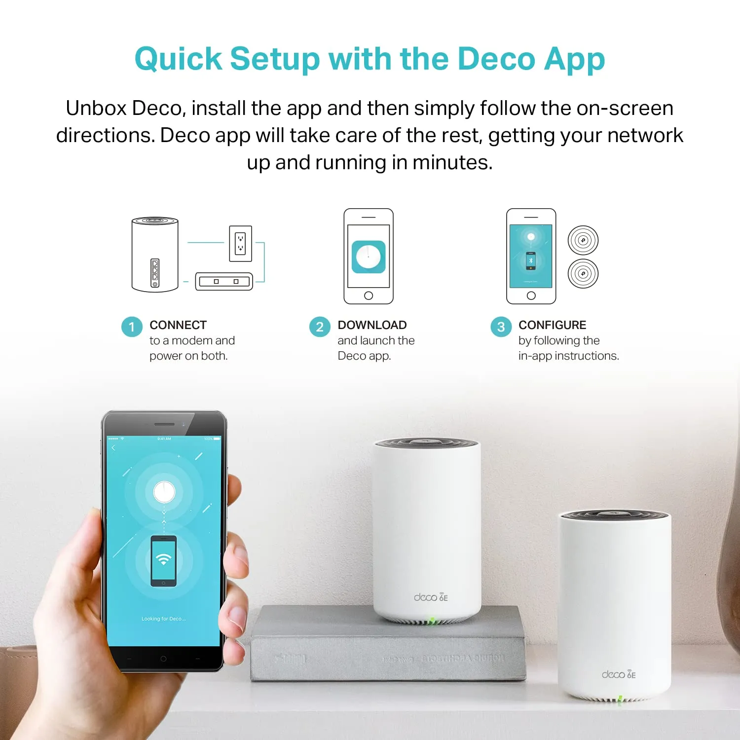 TP-Link Deco AXE5400 Tri-Band WiFi 6E Mesh System(Deco XE75) - Covers up to 5500 Sq.Ft, Replaces WiFi Router and Extender, AI-Driven Mesh, New 6GHz Band, 2-Pack