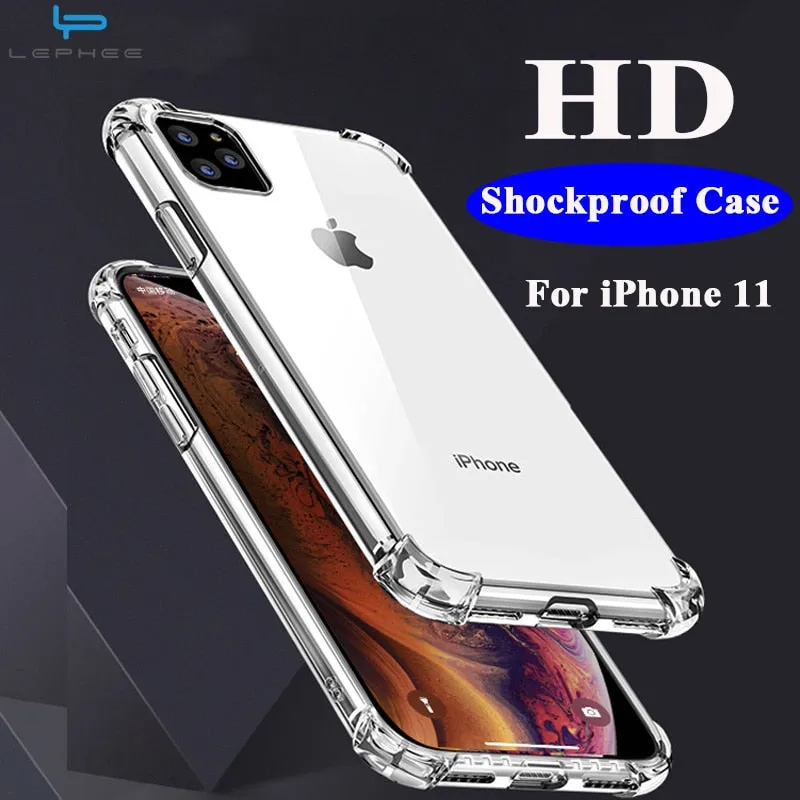 Transparent Case For iPhone 11 Pro Max X XR Case Silicone Soft Clear Phone Cover For iPhone11 XS Max X R S Shockproof Full Cover