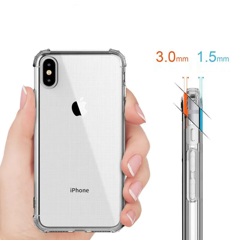 Transparent Case For iPhone 11 Pro Max X XR Case Silicone Soft Clear Phone Cover For iPhone11 XS Max X R S Shockproof Full Cover