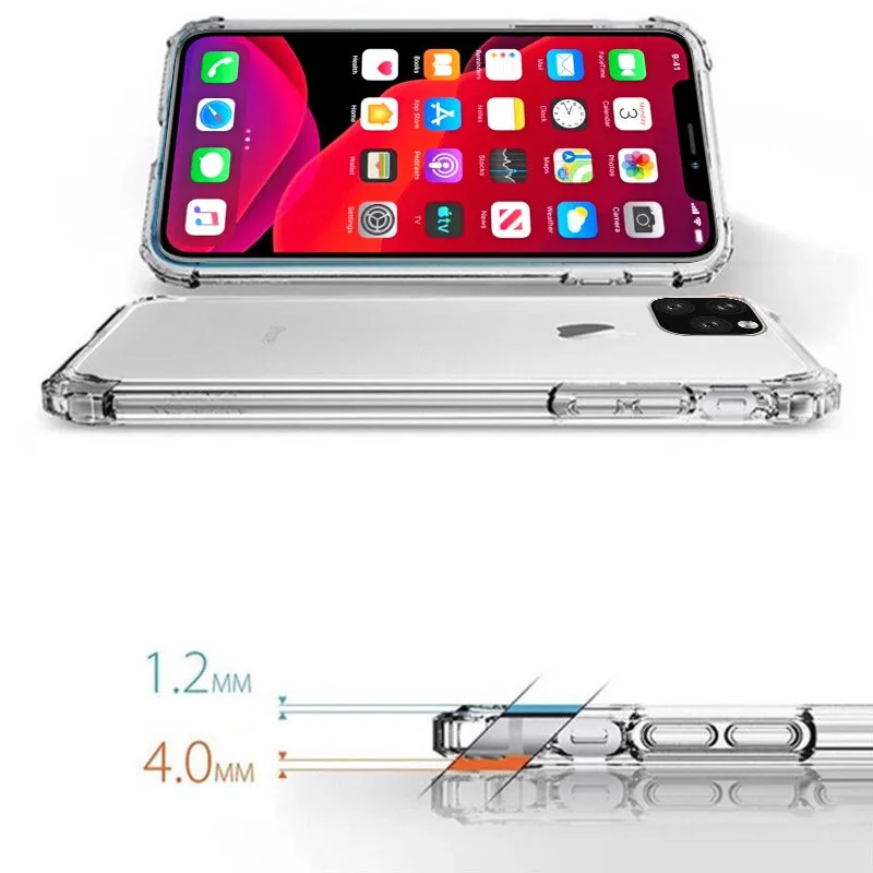 Transparent Case For iPhone 11 Pro Max X XR Case Silicone Soft Clear Phone Cover For iPhone11 XS Max X R S Shockproof Full Cover