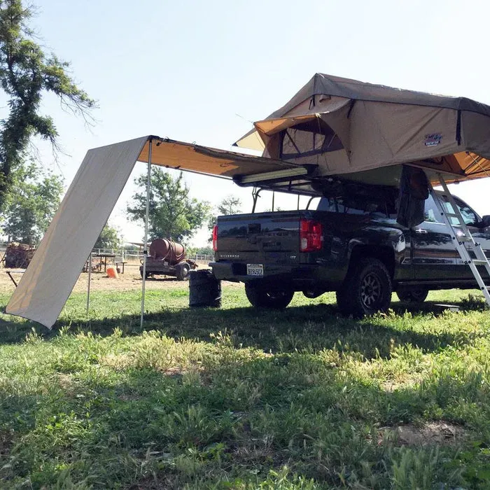 Tuff Stuff Overland Truck or Car Awning Shade Wall-4.5x6 Feet-Tan