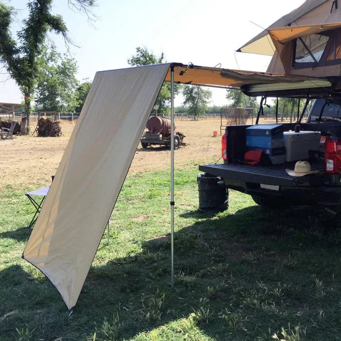 Tuff Stuff Overland Truck or Car Awning Shade Wall-4.5x6 Feet-Tan