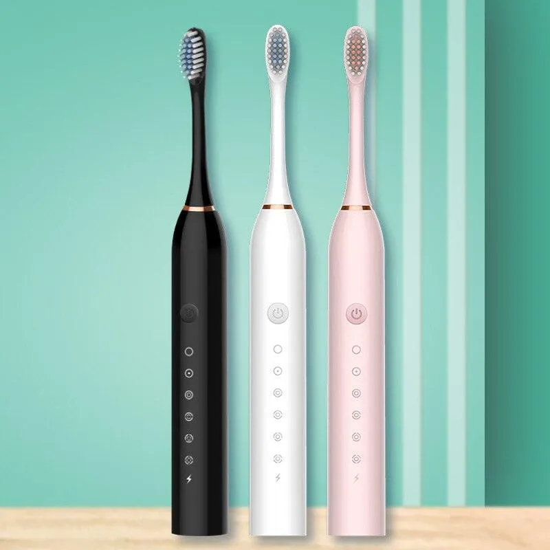 Ultrasonic Electric Toothbrush Rechargeable USB for Adults 6 Modes