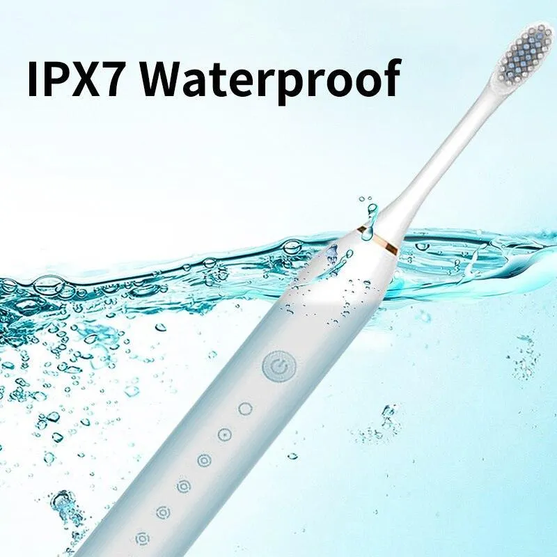 Ultrasonic Electric Toothbrush Rechargeable USB for Adults 6 Modes