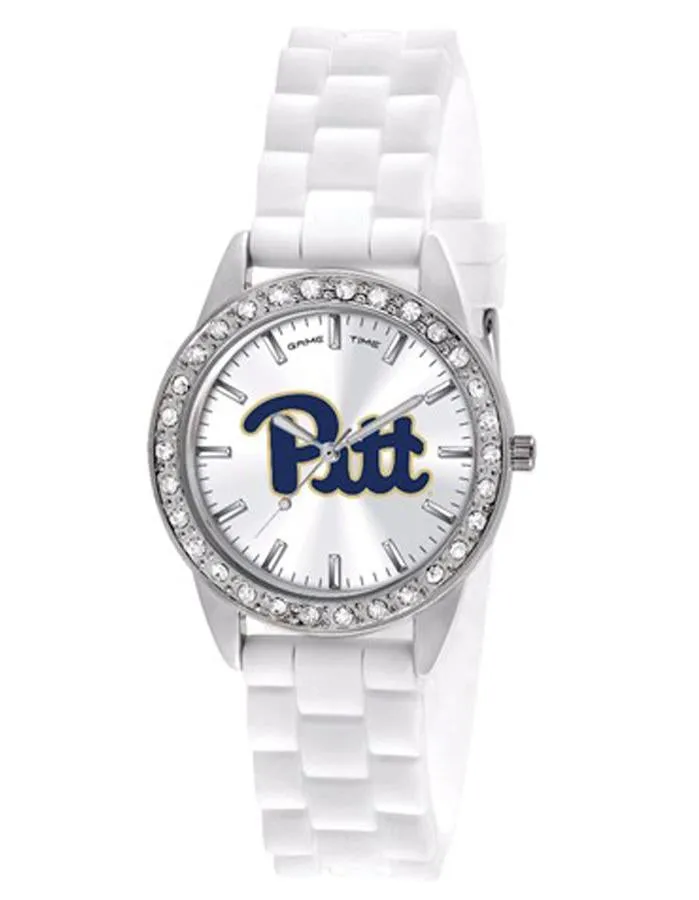 University of Pittsburgh Womens Frost Watch - Crystal Bezel - Silicon Strap