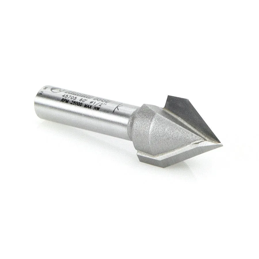 V Groove Router Bit | 60°x 1⁄2 Dia x 5⁄8 x 1⁄4" Shank | 45705 | 738685857052