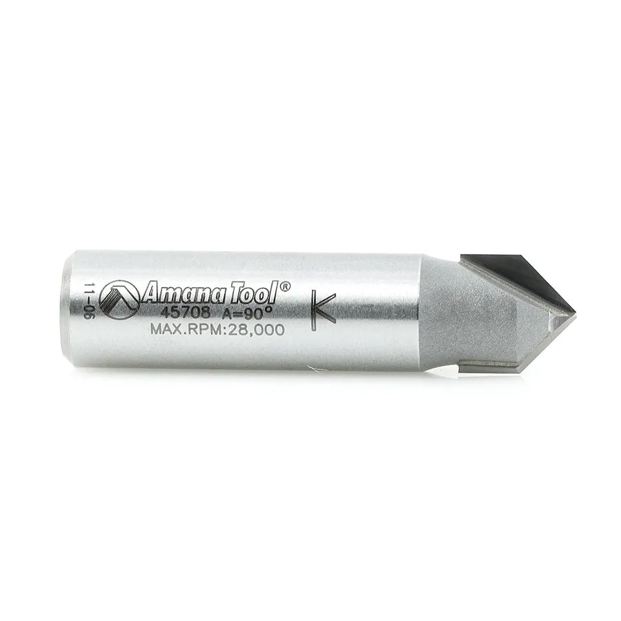 V Groove Router Bit | 90°x 1⁄2 Dia x 1⁄2 x 1⁄2" Shank | 45708 | 738685857083