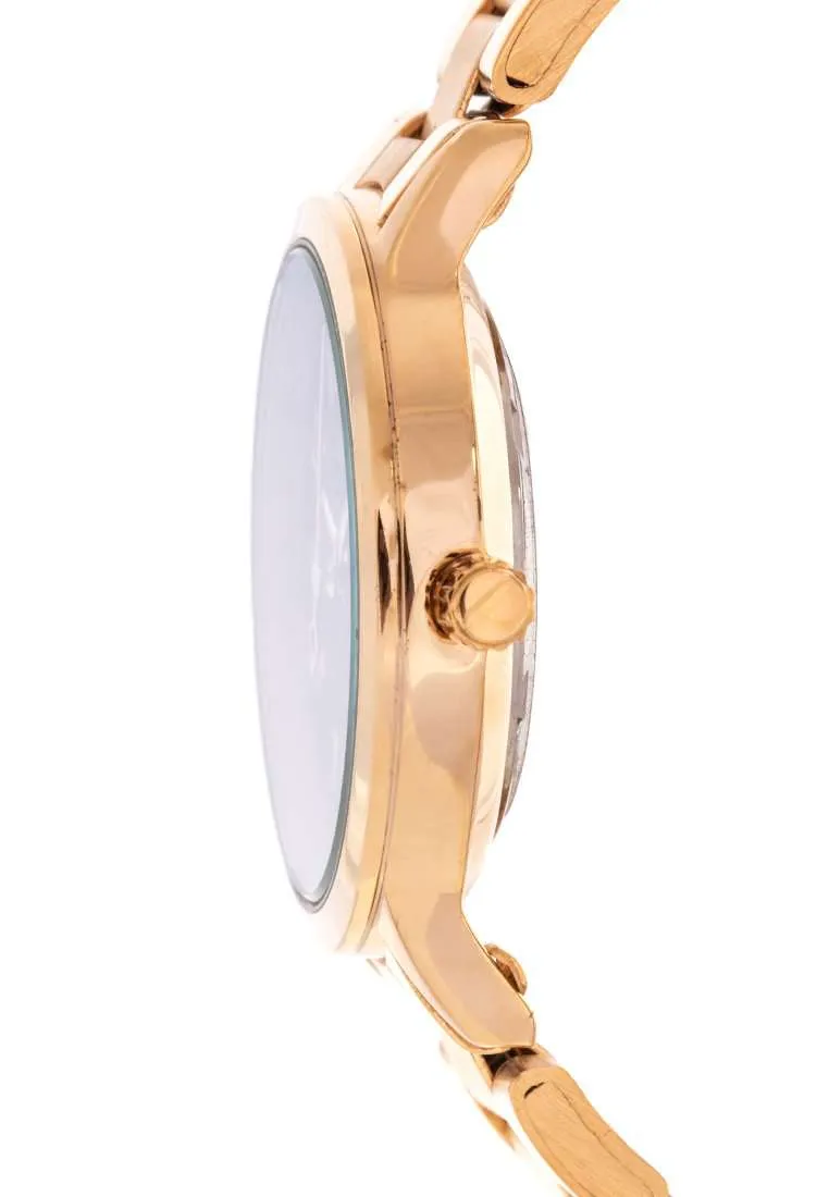 Valentino 20122197-BLACK DIAL Gold Strap Watch for Men and Women