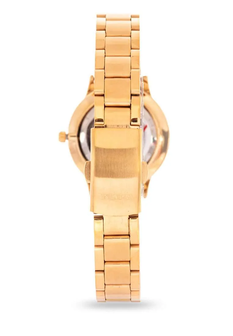 Valentino 20122197-BLACK DIAL Gold Strap Watch for Men and Women