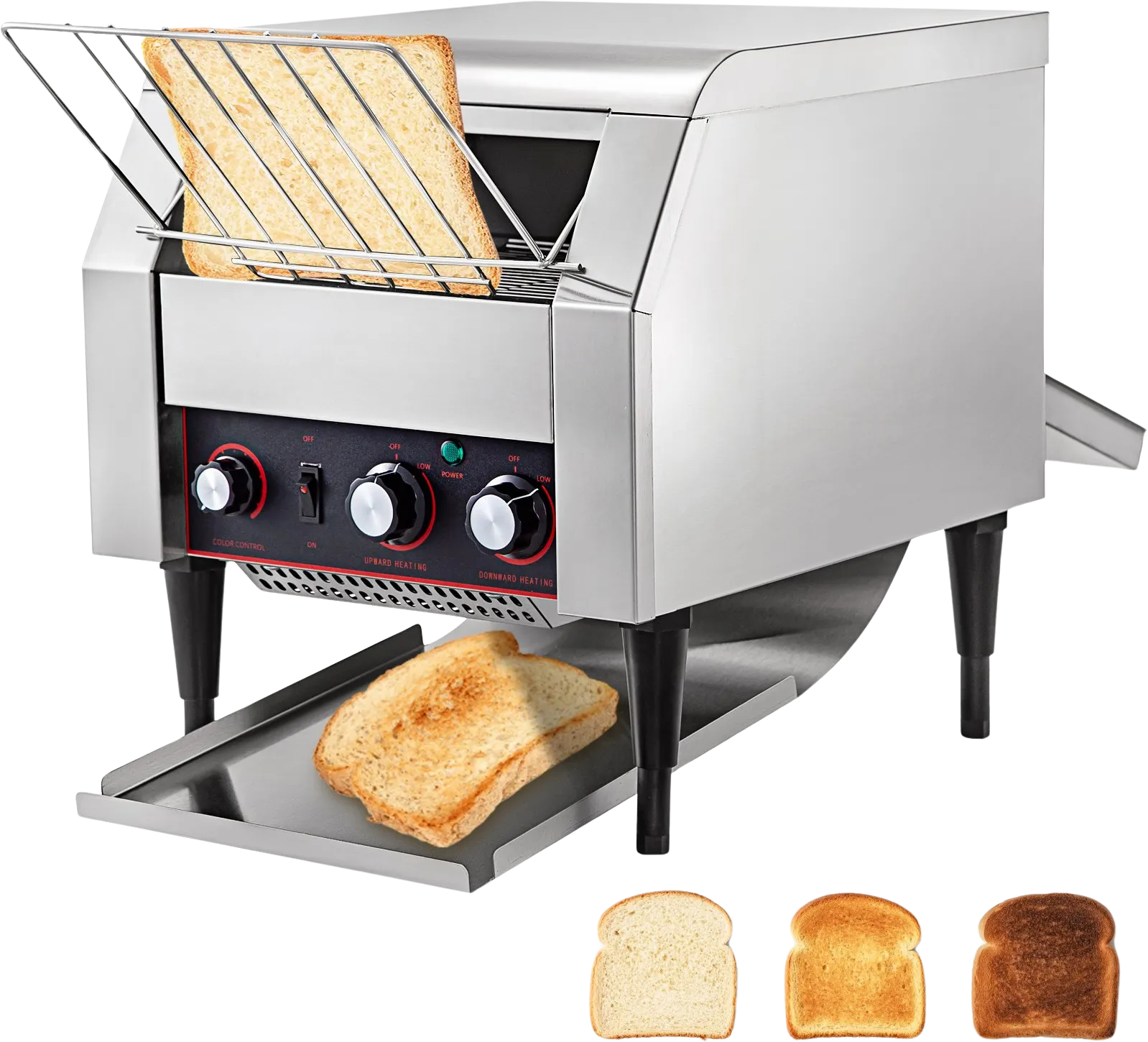 Vevor Commercial Conveyor Toaster 450 Slices per Hour 2640W Stainless Steel with Double Heating Tubes New