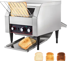 Vevor Commercial Conveyor Toaster 450 Slices per Hour 2640W Stainless Steel with Double Heating Tubes New