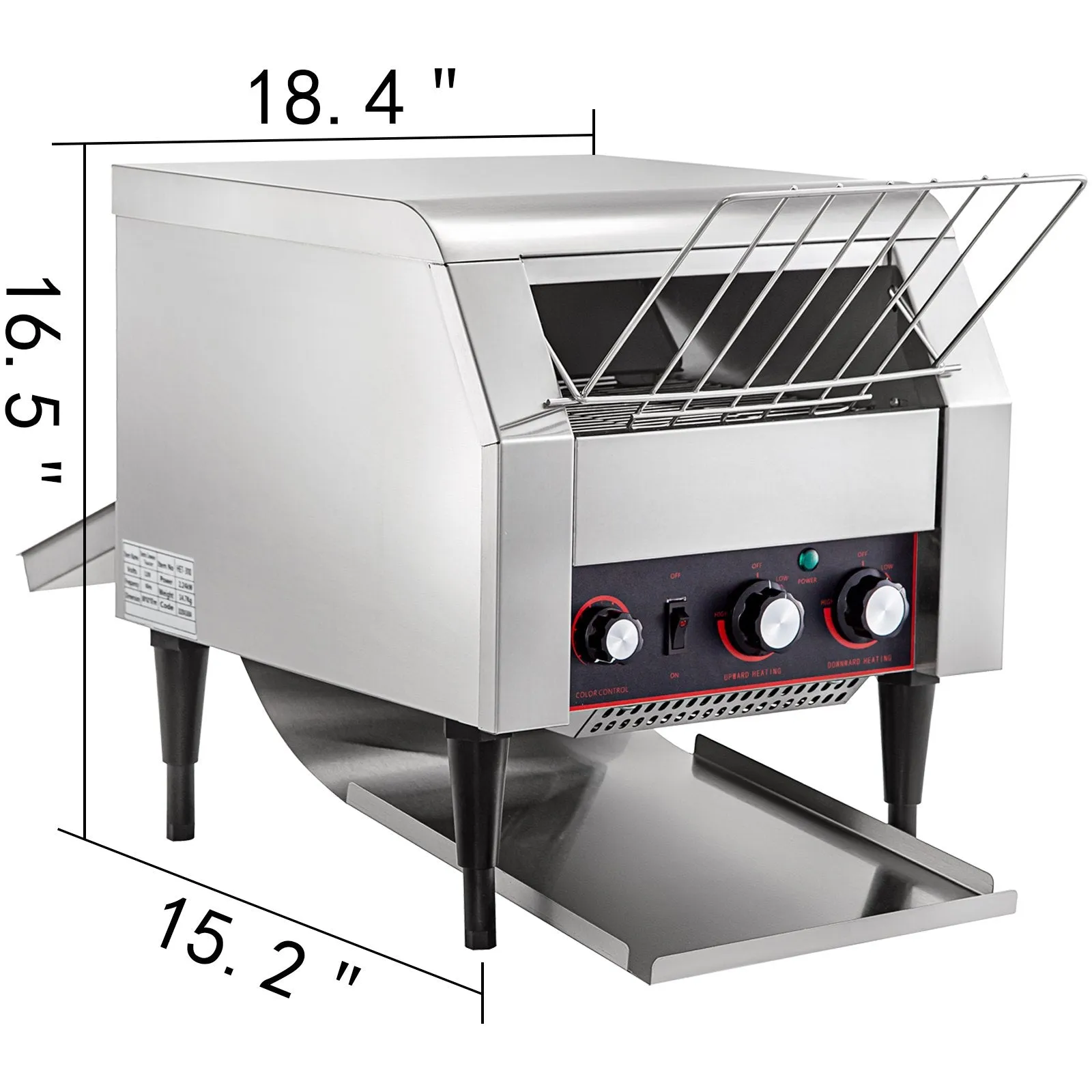 Vevor Commercial Conveyor Toaster 450 Slices per Hour 2640W Stainless Steel with Double Heating Tubes New