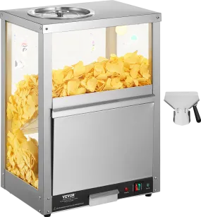 Vevor Nacho Chip Warmer 84.5 Qt Countertop Unit with Tempered Glass 300W Heating Base New