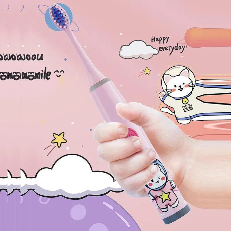 Vibrant Kids Electric Toothbrush Set: Fun Cartoon Oral Care for Happy Smiles!